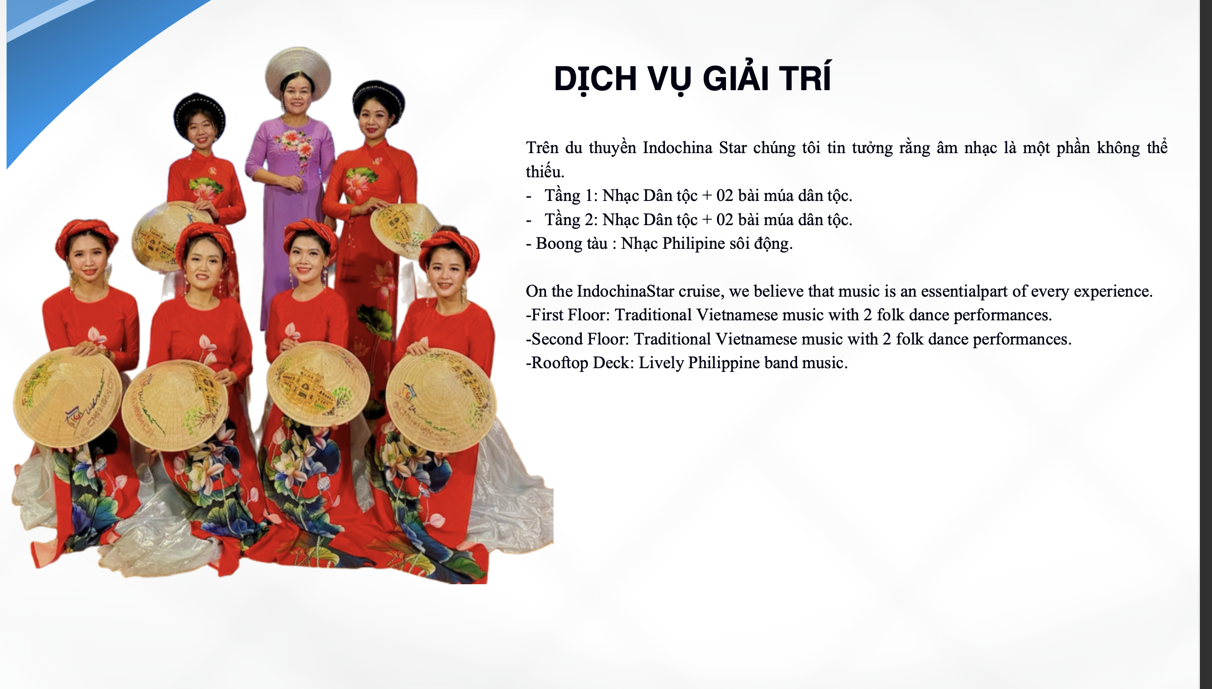Du Thuyền Indochina Star 5 HOAT DONG GIAI TRI TREN DU THUYEN INDOCHINA STAR